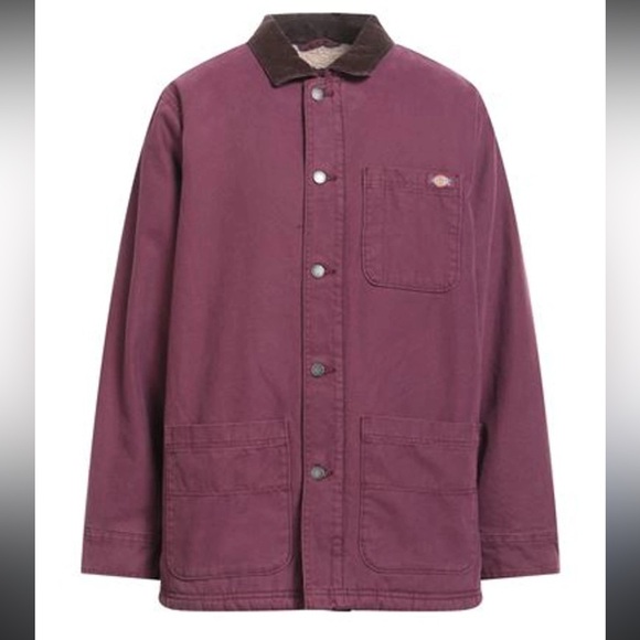 BNWT Dickies Stonewashed Duck Lined Chore Coat Stonewashed Grape Wine Small XS S - Picture 2 of 11